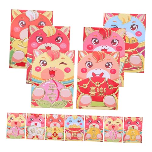 HAPINARY Chinesische Glücksumschläge Rotes Geldumschlag mit Cartoon Pferd Papiermaterial Festliche Geschenkumschläge für Frühlingsfest und Lunar Neujahr HAPINARY Chinesische Glücksumschläge Rotes Geldumschlag mit Cartoon Pferd Papiermaterial Festliche Geschenkumschläge für Frühlingsfest und Lunar Neujahr von HAPINARY
