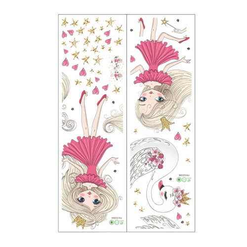 HAPINARY Dekorative Aufkleber Kinderzimmer Prinzessin Wandtattoo Mond- Schwanenmädchen Aufkleber Wandtattoo Mädchenzimmer Aufkleber Wandbild Wandkunst Abnehmbare Wand Pvc von HAPINARY