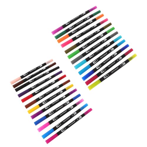 HAPINARY Dual Brush Marker Pens Set Wasserfeste Filzstifte Mit Feiner Und Pinselspitze Ideal Für Kalligraphie Zeichnungen Skizzieren Und Doodling Künstlerbedarf Für Schüler von HAPINARY