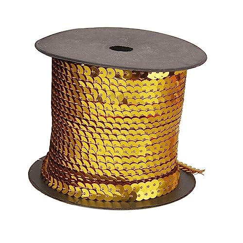 HAPINARY Facettierte Pailletten Dekoration Paillettenbesatzspule Pailletten Fransen Paillettenstreifen Holografische Pailletten Diy Kleidung Pailletten Paillettenband Randbereich Golden von HAPINARY