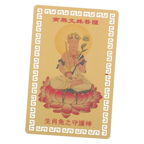 HAPINARY Goldkarte Tierkreiszeichen Hase Karte Feng Shui Schutz Gold Bodhisattva Karte Tierkreismuster Ornament Feng Shui Tai Sui Karte Chinesisches 2023 Kaninchenamulett von HAPINARY