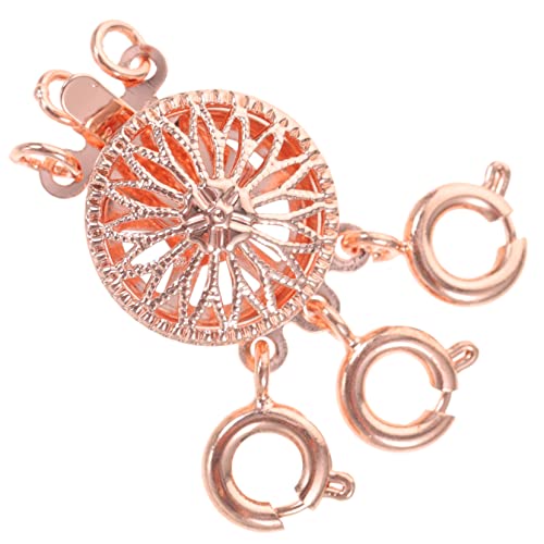 HAPINARY Halskette Mit Mehrschichtiger Schnalle Halskettenverbinder Aus Roségold Kettenschichthaken Schmuck Ringe Halskette Für Frauen Mehrschichtiger Halskettenverschluss Kupfer Rose Gold von HAPINARY