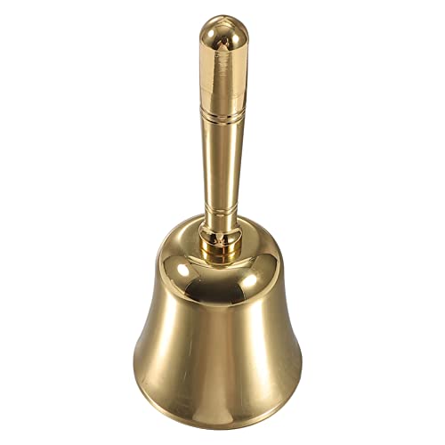 HAPINARY Hand rasseln aus Messing Restaurant-Rufglocken Empfangsglocke für Restaurant Tee-Dinner-Glocke Spielglocke handglocke tischklingel Schulglocke handwerkliche Glocke Golden von HAPINARY