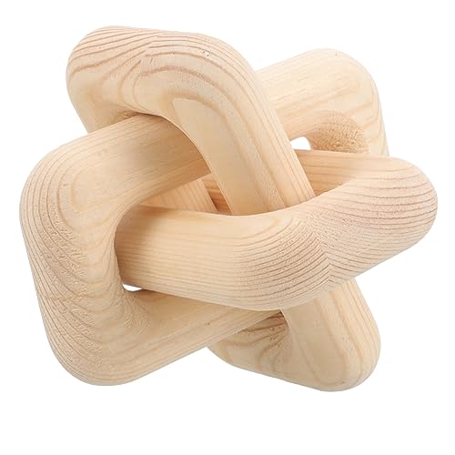 HAPINARY Holzornamente 3-Ring-Holzknoten Bürodekoration Dual Land LED Baum büro dekoration office decoration couch tisch zierleisten holz aus Holzkettengliedern Büro-Desktop-Ornament von HAPINARY