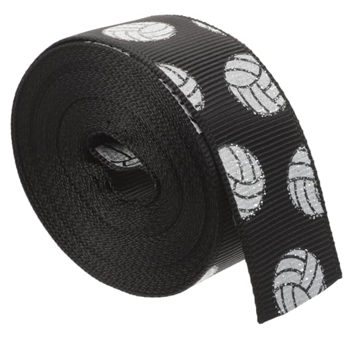 HAPINARY Kasten seidenband ribbon festival band bandfeile geschenksband Basketballband Geschenkschleifband Kuchenband Dekor Volleyball-Druckband Paketband dekoratives Band Polyester Black von HAPINARY