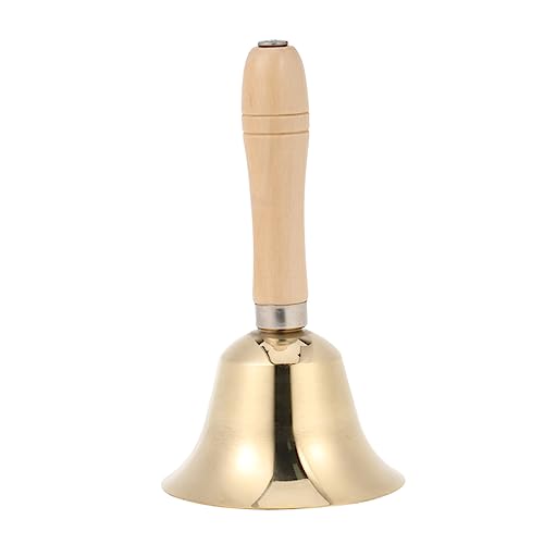 HAPINARY Partyhandglocke kirchliche Handglocke Abendessen Glocke Handheld Hand Schreibtischglocken handglocken gungum Weihnachtsdekoration Restaurant-Rufservice-Glocke Hölzern Golden von HAPINARY