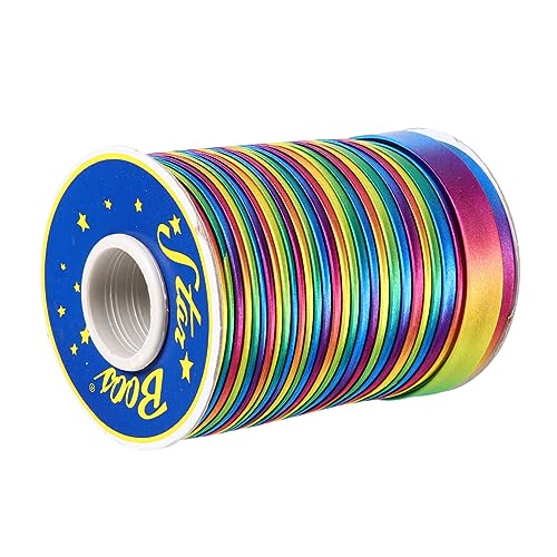 HAPINARY Regenbogenband Haargummi bestickt großes Band Haarschmuck für Mädchen Band umwickeln elastic band elastisches tape sewing accessories Regenbogenbesatz Band umklappen Stoff Colorful von HAPINARY