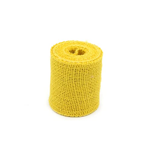 HAPINARY Rollen gelbes Sackleinenband Girlande rustikales Weihnachtsband kariertes weihnachtsband Schleife Dekor christbaum weihnachstbaum Juteband aus Sackleinen Sackleinenband gelb Yellow von HAPINARY