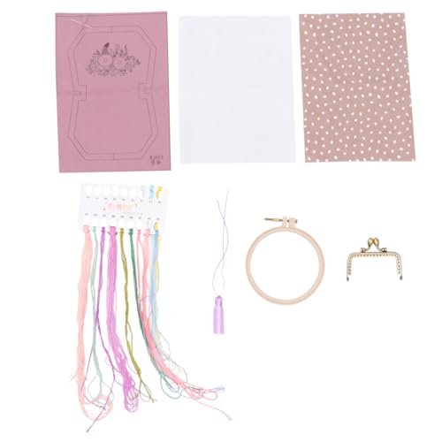 HAPINARY Stickwerkzeuge Für Anfänger Stickerei Tasche Taschenherstellungszubehör Stickset Für Geldbeutel-kit Stickerei-kits Handgemachte Stickerei Cross-geldbörsen-kit Nähen Violet von HAPINARY