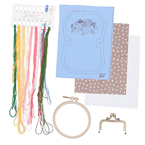 HAPINARY Stickwerkzeuge für Anfänger Handstickerei-Kits Geldbörse Stickgarn Frau Handarbeitswerkzeuge embroidery handwerkskunst craft kit handgemachte Stickerei Taschenstickerei Blue von HAPINARY