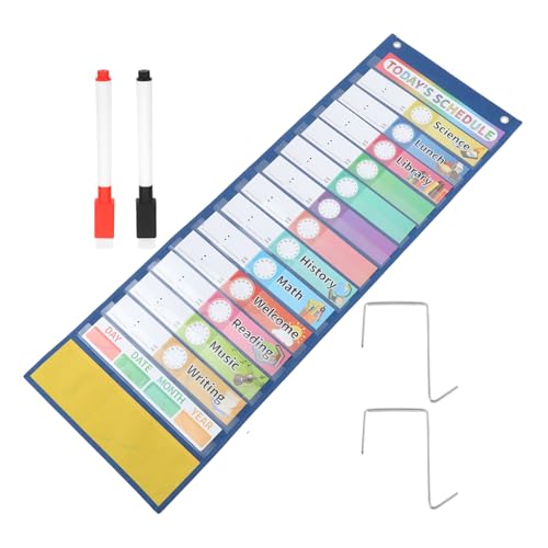 HAPINARY Stundenplan-taschendiagramm Mit 15 Wiederverwendbaren, Trocken Abwischbaren Karten Für Schulbüro-vorschulaktivitäten, Tagesablaufdiagramm Für Kinder Und von HAPINARY