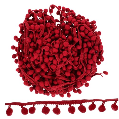 HAPINARY Vorhang Dekoration home decoration hausdeko Kleidung Verzierung dekoration party wohnraumdeko rote Zierleiste Filzgirlande trimmen für DIY vorhang Pom Pom Kugeln trimmen Acrylgarn von HAPINARY