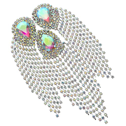 HAPINARY Wassertropfen-quasten-diamantblume Schnallen Paillettenfransen Clip Bänder Zum Verpacken Fransen-spitzenbesatz Flecken Strass-handtaschenapplikation Kleidung Kette Legierung von HAPINARY