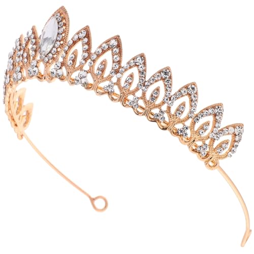 HAPINARY hochzeit braut kopfbedeckungen Prinzessinnenkleid Hochzeit Brautkrone Kostüme erste haar zubehör haaraccessoires Strasskrone für die Braut Strasskrone für Frauen Legierung Golden von HAPINARY