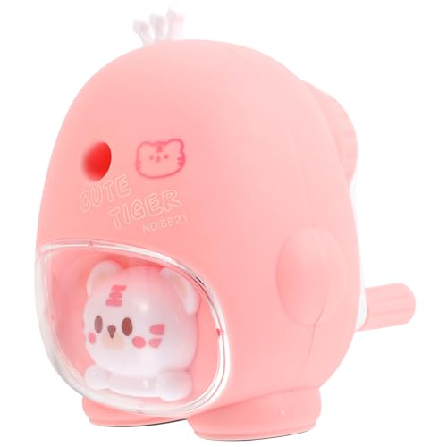 HAPINARY schöne mechanisch Bleistift Anspitzer Griffe Gel briefpapier pencil sharpener Buntstiftspitzer Handlicher Kinderspitzer Mädchen Pupillenschärfer Metall Rosa von HAPINARY