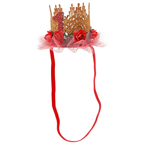 kindergeburtstag stirnband haarschmuck party zubehör haarschmuck Geburtstag des Kronenbabys Partyhüte für -Kronen-Stirnband Tiara Krone Stoff rot HAPINARY von HAPINARY