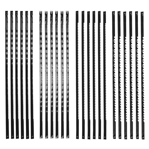 HAPPOW 24 Stück Dekupiersägeblätter,127mm Laubsägeblätter mit 10/15/18/24 Zähne, Karbonstahl Laubsägeblätter rund, Dekupiersägeblätter rund mit Stift, für Holz, Kunststoff, Schaumstoff,Weiches Metall HAPPOW 24 Stück Dekupiersägeblätter,127mm Laubsägeblätter mit 10/15/18/24 Zähne, Karbonstahl Laubsägeblätter rund, Dekupiersägeblätter rund mit Stift, für Holz, Kunststoff, Schaumstoff,Weiches Metall von HAPPOW