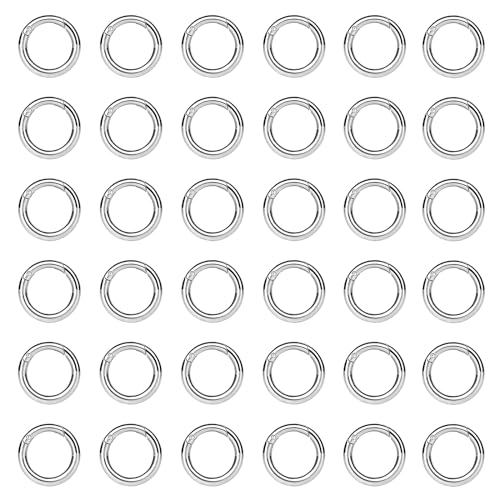 ﻿ HAPPOW 32 Stück Runde Karabiner, 20mm Karabiner Rund, Karabiner Ring, mini Karabinerhaken, O-Ring Zinklegierung, Ideal für DIY-Projekte,Schlüssel,Taschen und Schmuckdesign(Silber) von HAPPOW