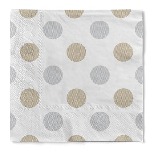 HAPPY PAPER Serviette "Dolty" (Punkte) aus Tissue 3-lagig, Einweg Papierserviette ideal für Kaffekränzchen oder Brunch, 33 x 33 cm, 20 Stück von HAPPY PAPER