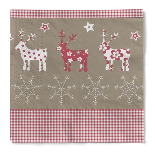 HAPPY PAPER Serviette "Christmas at Home" aus Tissue 3-lagig, Einweg Weihnachtsserviette, ideal für Advent & Weihnachten, 40 x 40 cm, 20 Stück von HAPPY PAPER