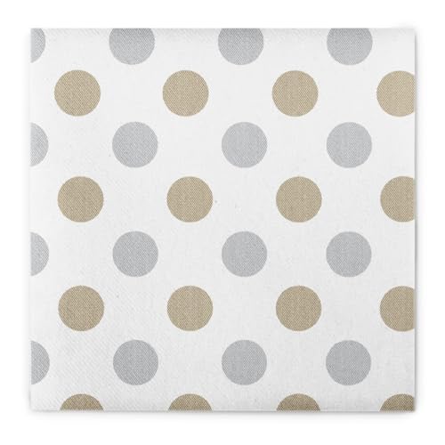 Serviette "Dolty" (Punkte) aus Linclass® Airlaid 40 x 40 cm, 12 Stück von HAPPY PAPER