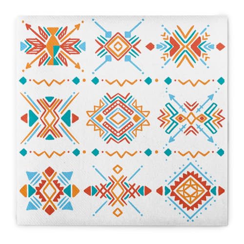 HAPPY PAPER Serviette "Mexico" aus Linclass® Airlaid, Einwegserviette ideal für Mexikanische Feiern & Mottopartys, 40 x 40 cm, 12 Stück von HAPPY PAPER