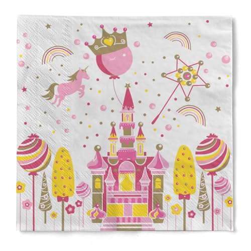 Serviette "Princess dream" aus Tissue 33 x 33 cm, 20 Stück von HAPPY PAPER