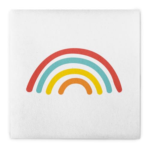 HAPPY PAPER Serviette "Rainbow" aus Linclass® Airlaid, Einwegserviette ideal für Kindergeburtstage & Familienbrunch 40 x 40 cm, 12 Stück von HAPPY PAPER