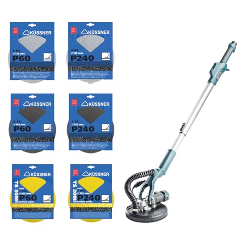 Set: 710W Giraffenschleifer und 18 Stück Mix-Schleifgitter, SOFT, Multi Durchmesser 225mm 60,240 von HARDY WORKING TOOLS