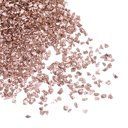 HARFINGTON 10 Stück Crushed Glass Chips 100 g 1,5 mm x 2 mm unregelmäßiges metallisches Glitzerglas für Basteln DIY Vasenfüller Epoxidharz Dekoration, Rosa von HARFINGTON