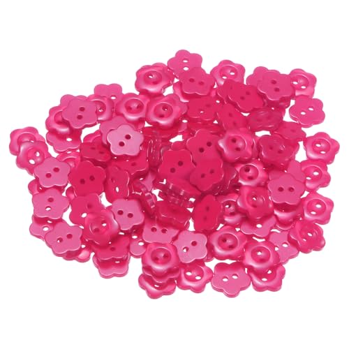 HARFINGTON 150 Stück 20 l Blumen-Nähknöpfe 12,5 mm Harz Torx 2-Loch Bastelknöpfe zum Nähen von Kleidung und Heimwerken, Rosa von HARFINGTON