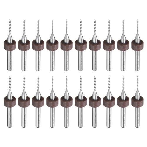 HARFINGTON 20 Stück Mikro-PCB-Bohrer, 0,95 mm, Wolframstahl, Hartmetall, Spiralbohrer, Mini-Bohrwerkzeug mit 0,3 cm Schaft für Leiterplatten, Stein, CNC-Gravur von HARFINGTON