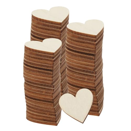 HARFINGTON 50 Stück unlackierte Holzherzen, 2,5 x 2,5 x 0,3 cm, blanko, Holzscheiben, Ausschnitte, Fliesen für DIY, Basteln, Malen, Untersetzer, Heimdekoration von HARFINGTON