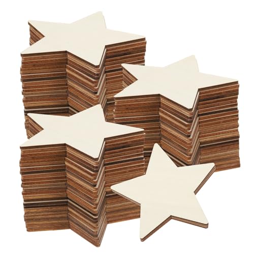 HARFINGTON 50 Stück unlackierte Holzscheiben, Pentagon, 10 x 10 cm, 0,3 cm, blanko, Holzscheiben, Ausschnitte, Fliesen für DIY, Basteln, Malen, Untersetzer, Heimdekoration von HARFINGTON