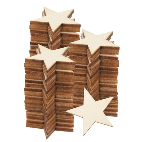 HARFINGTON 50 Stück unlackierte Holzscheiben, Pentagon, 2,5 x 2,5 x 0,3 cm, blanko, Holzscheiben, Ausschnitte, Fliesen für DIY, Basteln, Malen, Untersetzer, Heimdekoration von HARFINGTON