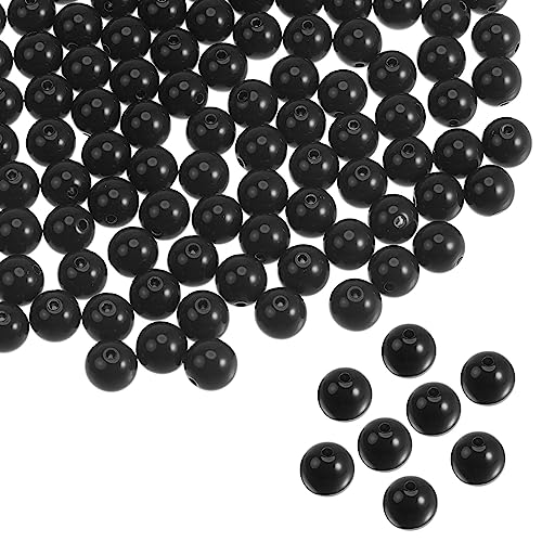 HARFINGTON 900 runde Acrylperlen, 10 mm, lose Blasen, Bastelperlen, verschiedene Bonbonfarben, für DIY-Armbänder, Ohrringe, Halsketten, Schmuckherstellung, Schwarz von HARFINGTON