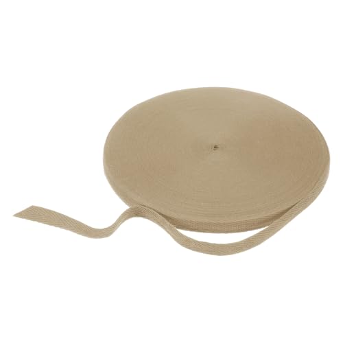 HARFINGTON Baumwoll-Twillband, 0,9 cm, 45,7 m, Fischgräten-Gurtband, Rolle, Schrägband für DIY, Basteln, Nähen, Geschenkverpackung, Khaki von HARFINGTON