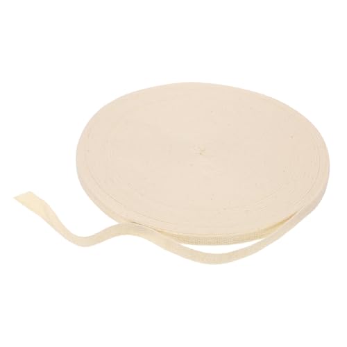 HARFINGTON Baumwoll-Twillband, 0,9 cm, 45,7 m, Fischgräten-Gurtband, Rolle, Schrägband für Heimwerker, Handwerk, Nähen, Geschenkverpackung, Beige von HARFINGTON