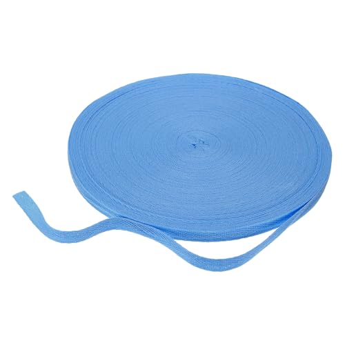 HARFINGTON Baumwoll-Twillband, 0,9 cm, 45,7 m, Fischgräten-Gurtband, Rolle, Schrägband für Heimwerker, Handwerk, Nähen, Geschenkverpackung, Blau von HARFINGTON