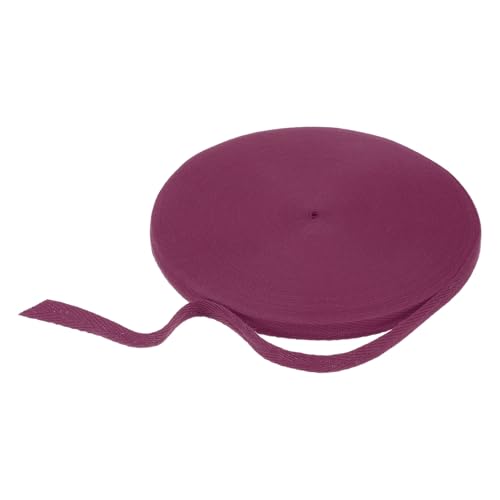 HARFINGTON Baumwoll-Twillband, 0,9 cm, 45,7 m, Fischgräten-Gurtband, Rolle, Schrägband für Heimwerker, Handwerk, Nähen, Geschenkverpackung, Magenta von HARFINGTON