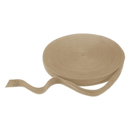 HARFINGTON Baumwoll-Twillband, 1,9 cm, 45,7 m, Fischgräten-Gurtband, Rolle, Schrägband für DIY, Basteln, Nähen, Geschenkverpackung, Khaki von HARFINGTON