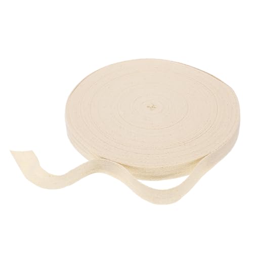 HARFINGTON Baumwoll-Twillband, 1,9 cm, 45,7 m, Fischgräten-Gurtband, Rolle, Schrägband für Heimwerker, Handwerk, Nähen, Geschenkverpackung, Beige von HARFINGTON