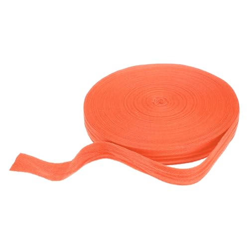 HARFINGTON Baumwoll-Twillband, 2,5 cm, 45,7 m, Fischgräten-Gurtband, Rolle, Schrägband für Heimwerker, Handwerk, Nähen, Geschenkverpackung, Orange von HARFINGTON