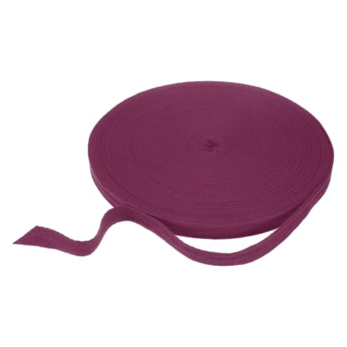 HARFINGTON Baumwoll-Twillband, 5/8 Zoll, 45,7 m, Fischgräten-Gurtband, Rolle, Schrägband, für Bastelarbeiten, Nähen, Geschenkverpackungen, Magenta von HARFINGTON