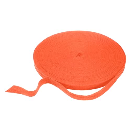 HARFINGTON Baumwoll-Twillband, 5/8 Zoll, 45,7 m, Fischgräten-Gurtband, Rolle, Schrägband, für Bastelarbeiten, Nähen, Geschenkverpackungen, Orange von HARFINGTON