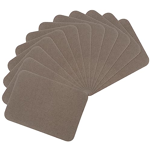 HARFINGTON Flicken zum Aufbügeln für Kleidung, 7,6 x 10,4 cm, Baumwolle, zum Dekorieren von Kleidung, Hosen, Taschen, Taupe, 12 Stück von HARFINGTON