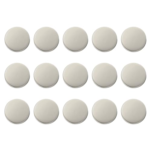 HARFINGTON Runde Metallknöpfe, 15 mm, Schaft aus Zinklegierung, flach, Nähen, Handwerk, Ersatzknöpfe für Kleidung, Dekoration, DIY-Zubehör, mattes Silber, 15 Stück HARFINGTON Runde Metallknöpfe, 15 mm, Schaft aus Zinklegierung, flach, Nähen, Handwerk, Ersatzknöpfe für Kleidung, Dekoration, DIY-Zubehör, mattes Silber, 15 Stück von HARFINGTON