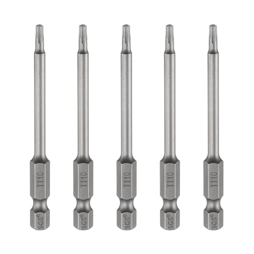 HARFINGTON TT10 Sicherheits-Torx-Kopf-Schraubendreher-Bits, 80 mm lang, Sechskantschaft, magnetisch, manipulationssicher, 6-Punkt-Sternschraubendreher-Bits, S2-Stahllochspitze, industrielle von HARFINGTON