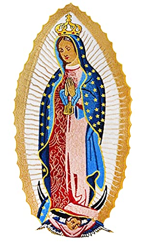 HARINI - Jungfrau Maria bestickte Paches, Taufe Jungfrau Maria Meine Dame von Guadalupe, Mutter Maria Stickerei Applikation Patch für Hemden, Taschen Harajuku Icon Stickerei Patches zum Aufnähen von HARINI