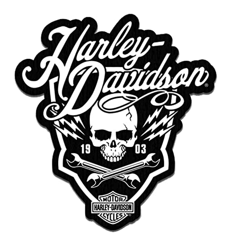 Harley-Davidson 8,9 cm bestickter Bolts n' Doodads Emblem Aufnäher - Schwarz, Schwarz, 3.25" x 3.5" von HARLEY-DAVIDSON